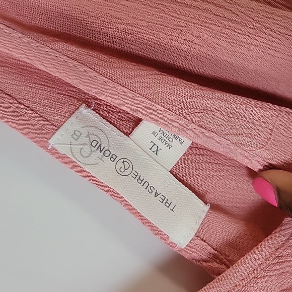 NWT Treasure & Bond Coral Pink Spaghetti Strap Maxi Dress Swim Cover Up Sz XL - Picture 7 of 10